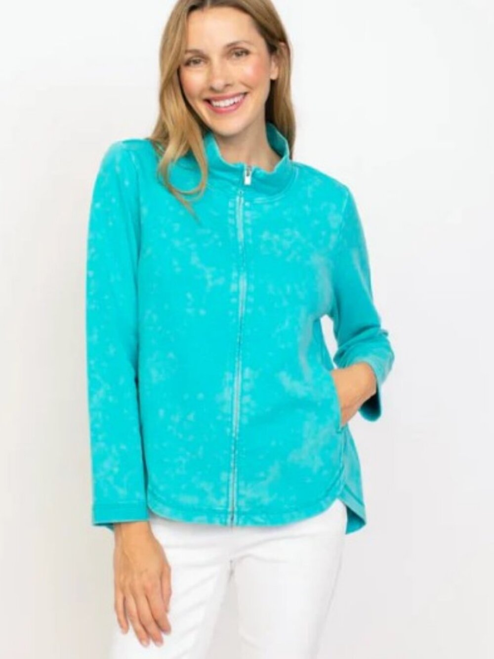 Habitat Clothes to Live In Turquoise River Wash Terry Chill Jacket Size S - Picture 1 of 11